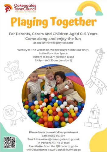 Playing Together at the Wakes, Wednesdays Term Time. To book call 01952 567504