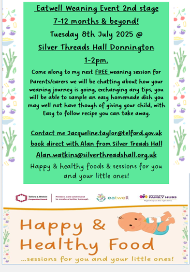 Weaning stage 2 event at Silver Threads Hall